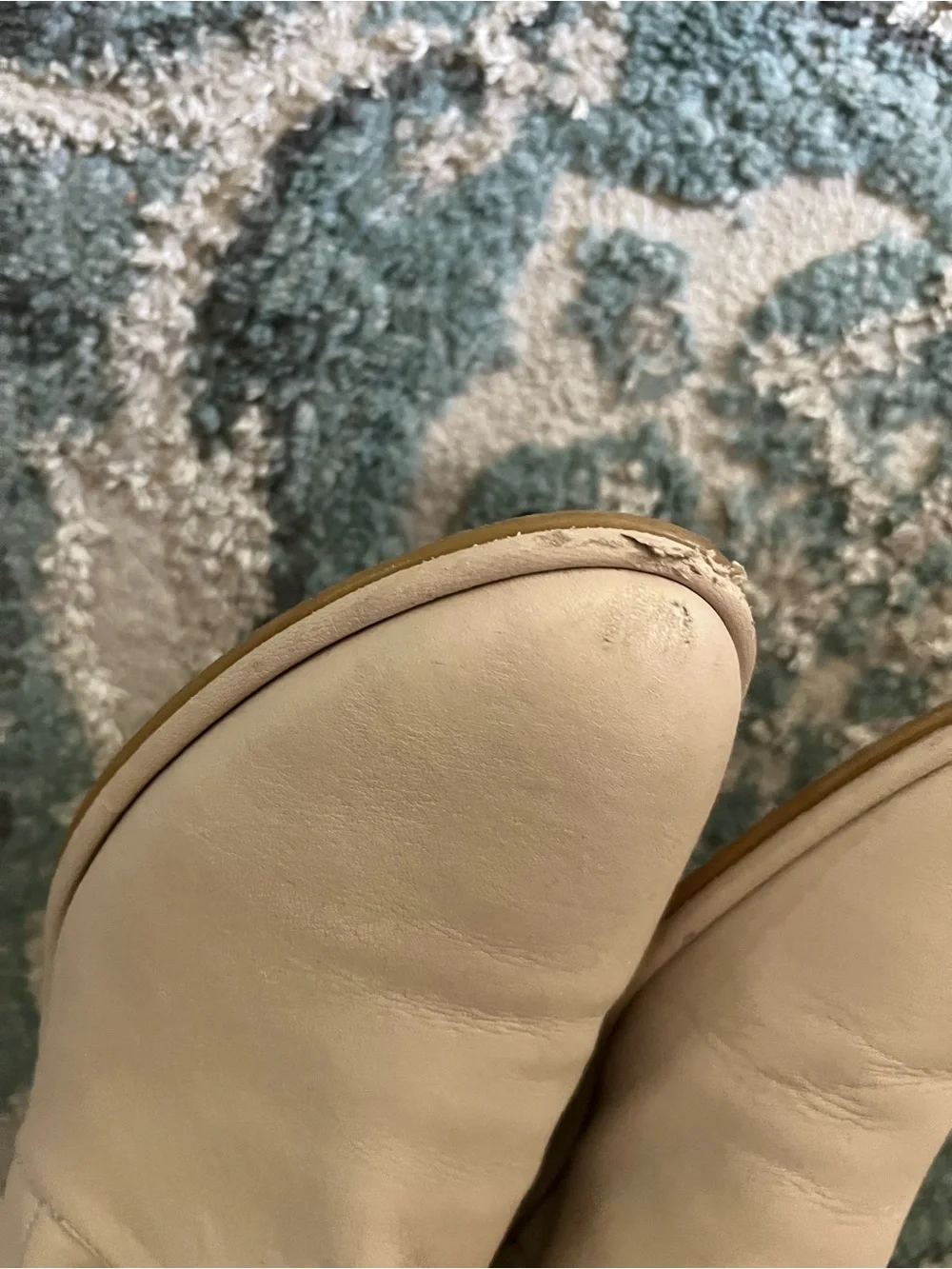 Stuart Weitzman Tall Beige Over-the-Knee Leather Boots - Picture 8 of 9
